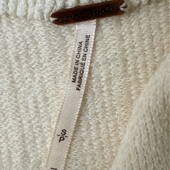 Free People Ottoman Sweater Off White Sleeveless Tunic Ivory Cream Excellent SM. - Picture 5 of 11